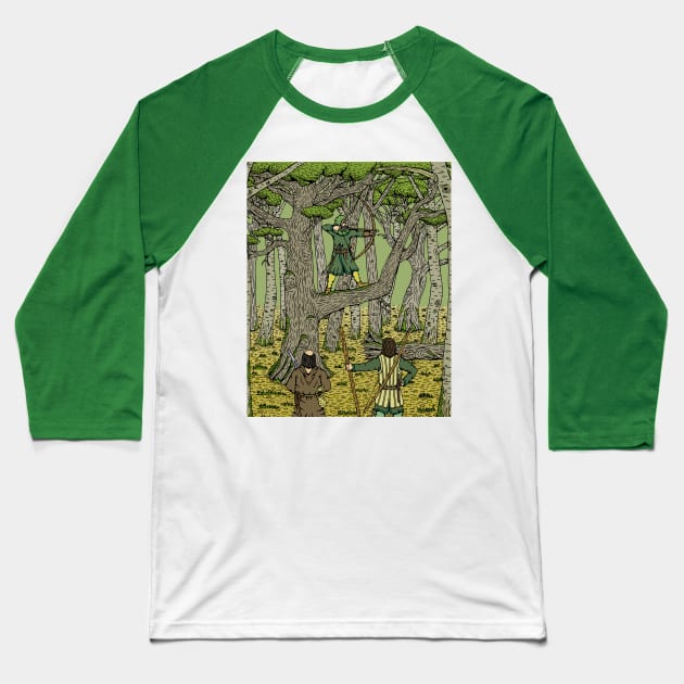 Robin in Sherwood Baseball T-Shirt by AzureLionProductions